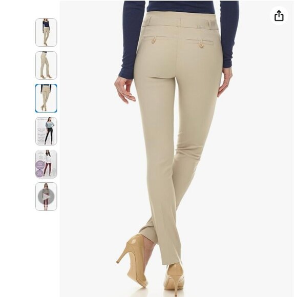 Rekucci Ease into Comfort Stretch Slim Pant Stone 2P - Picture 2 of 14